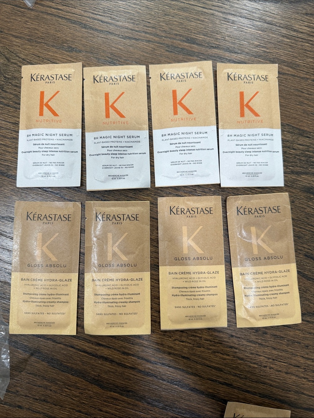 Kerastase Nutritive & Gloss Absolu Sample - set of 4 shampoos & 4 serums